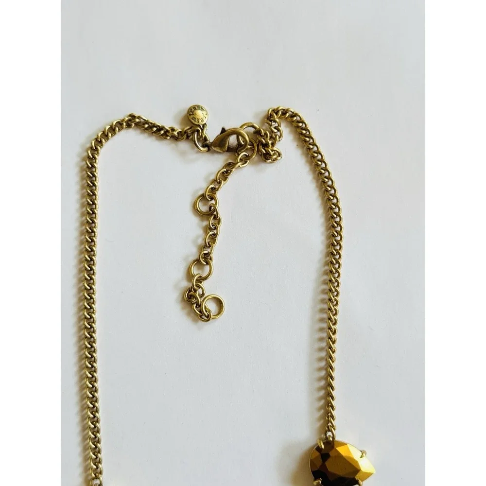 J. Crew Necklace‎ Crystal Rhinestone Teardrop Collar Gold jeweled Designer 20